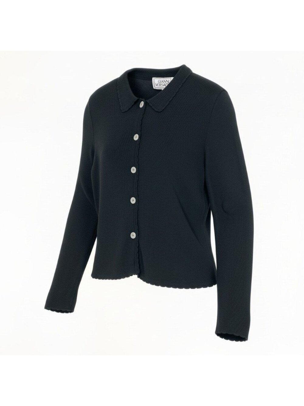 Versace Long Sleeve Knit Cardigan Ribbed